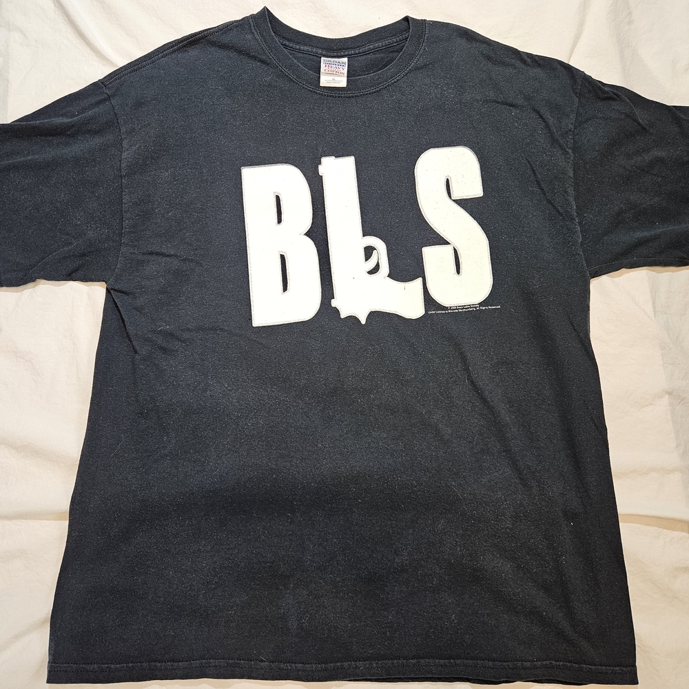 Gildan Black Short Sleeve Tee with White BLS Print